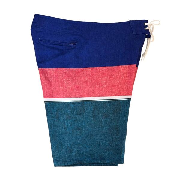 Old Navy Swim Trunks Color Block Boardshorts Mens Size 34 Lace Up California 10" - Picture 3 of 12